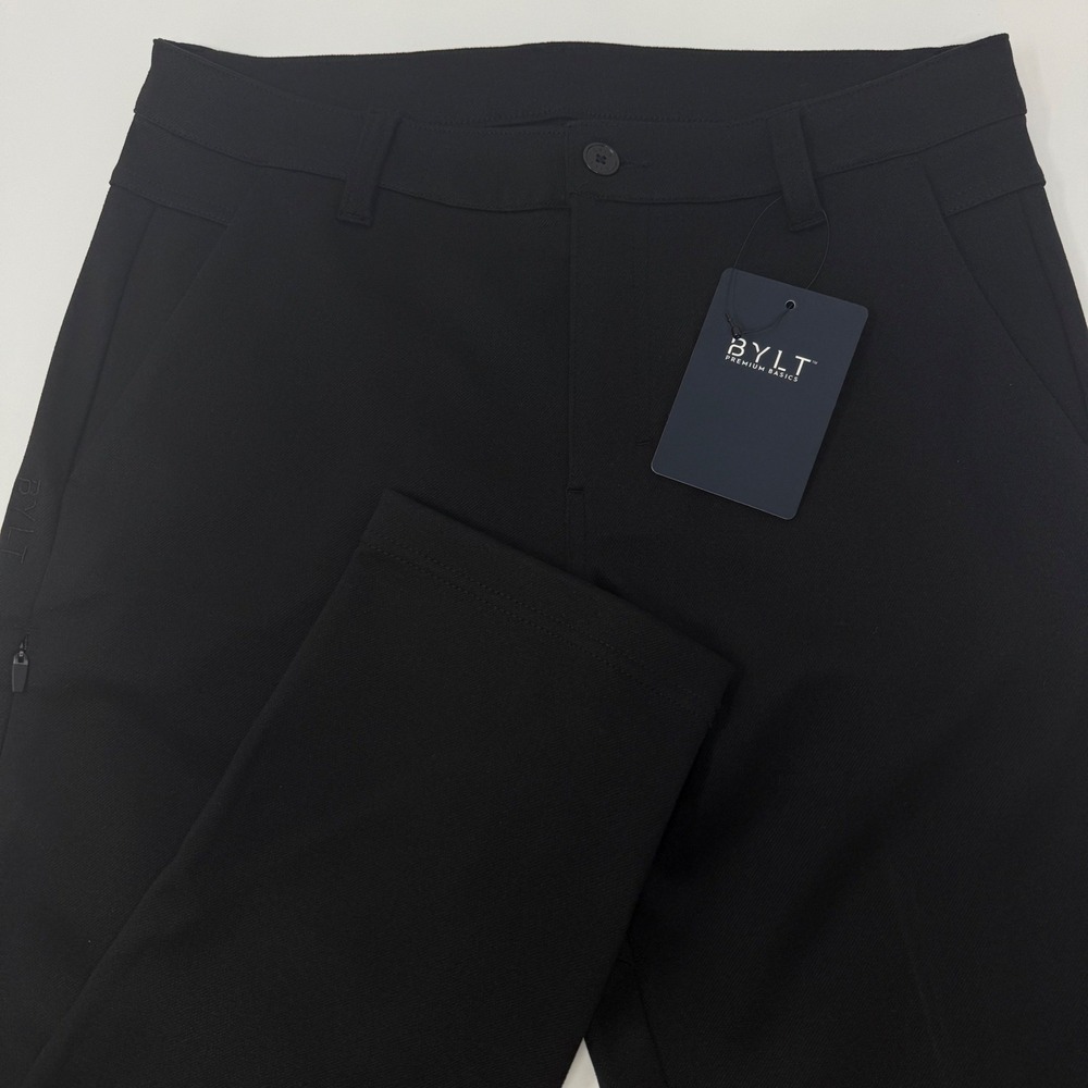 BYLT Premium Basics Coastal Pant Mens 31x31 Black Technical Stretch Chino NEW